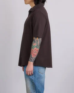 Best Our Legacy Analog Short Sleeve Button Shirt Deep Brown Piquet
