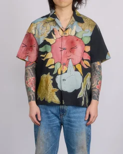 New Our Legacy Box Short Sleeve Button Shirt Solar Power Print