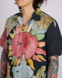 New Our Legacy Box Short Sleeve Button Shirt Solar Power Print