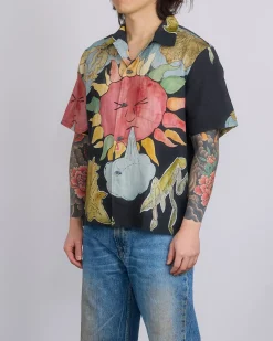 New Our Legacy Box Short Sleeve Button Shirt Solar Power Print