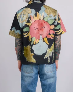 New Our Legacy Box Short Sleeve Button Shirt Solar Power Print