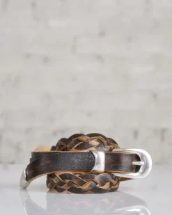 Sale Our Legacy 2cm Braided Belt Vintage Black Leather