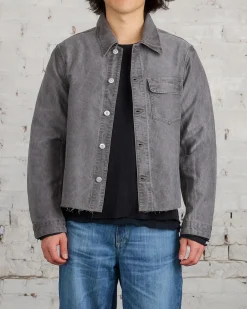 Sale Our Legacy Cut Rebirth Jacket Olive Pigment Coated Weave