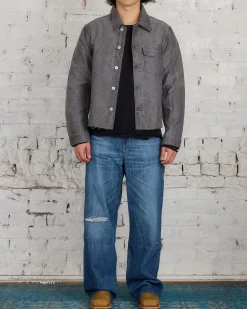 Sale Our Legacy Cut Rebirth Jacket Olive Pigment Coated Weave