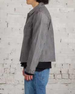 Sale Our Legacy Cut Rebirth Jacket Olive Pigment Coated Weave