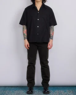New Our Legacy Heusen Short Sleeve Button Shirt Black All Day Poplin