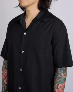 New Our Legacy Heusen Short Sleeve Button Shirt Black All Day Poplin