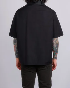 New Our Legacy Heusen Short Sleeve Button Shirt Black All Day Poplin