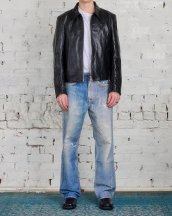 Hot Our Legacy Mini Jacket Top Dyed Black Leather