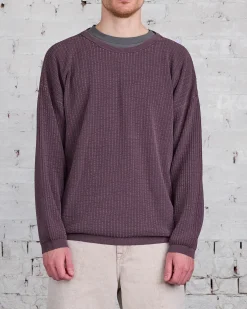 Fashion Our Legacy Popover Round Neck Sweater Silk Plum Habitable