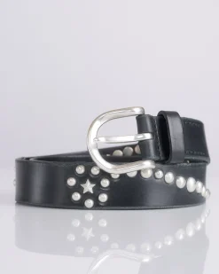Fashion Our Legacy Star Fall Bridle Leather Belt Black
