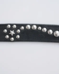 Fashion Our Legacy Star Fall Bridle Leather Belt Black