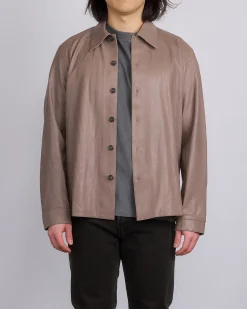 Hot Our Legacy Welding Button Shirt Grey Lamb Leather