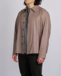 Hot Our Legacy Welding Button Shirt Grey Lamb Leather