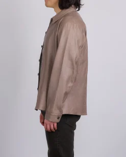 Hot Our Legacy Welding Button Shirt Grey Lamb Leather