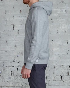 Outlet Reigning Champ Core Full Zip Hood Heather Grey