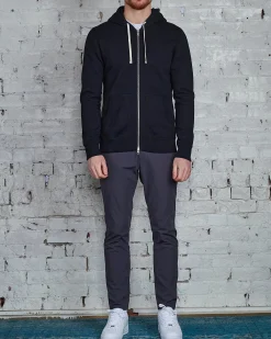 New Reigning Champ Core Full Zip Hood Black