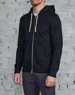 New Reigning Champ Core Full Zip Hood Black
