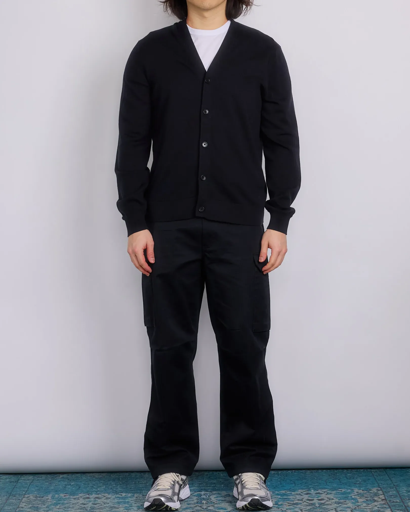 Clearance Reigning Champ Knit Cotton Cashmere Riviera Cardigan Black