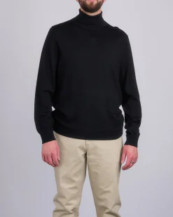 Outlet Reigning Champ Lightweight Merino Harry Roll Neck Sweater Black