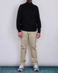 Outlet Reigning Champ Lightweight Merino Harry Roll Neck Sweater Black