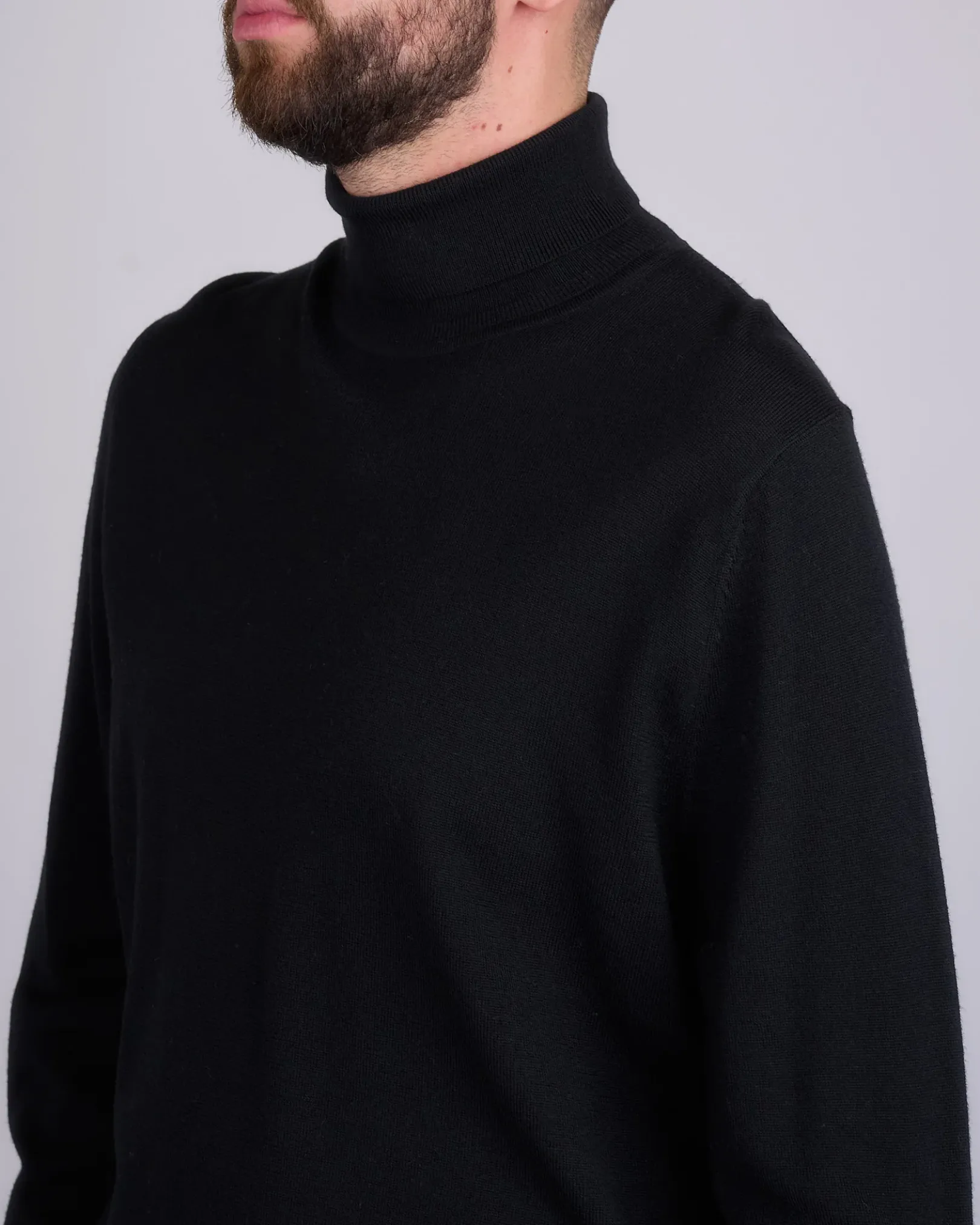 Outlet Reigning Champ Lightweight Merino Harry Roll Neck Sweater Black