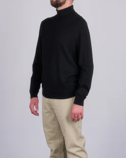 Outlet Reigning Champ Lightweight Merino Harry Roll Neck Sweater Black