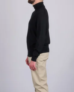 Outlet Reigning Champ Lightweight Merino Harry Roll Neck Sweater Black