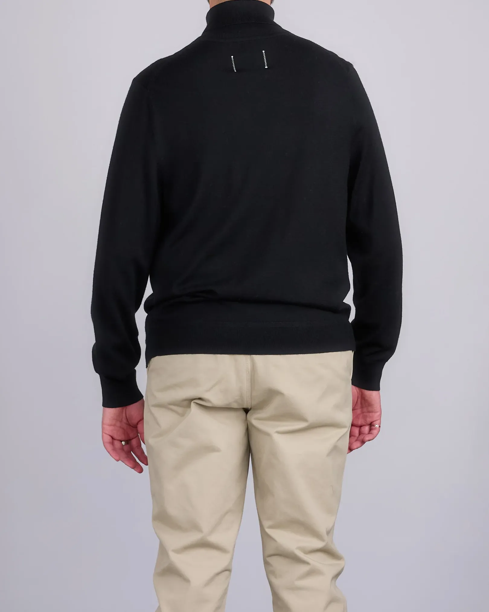 Outlet Reigning Champ Lightweight Merino Harry Roll Neck Sweater Black