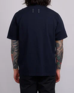 Fashion Reigning Champ Midweight Lock-Up T-Shirt Navy