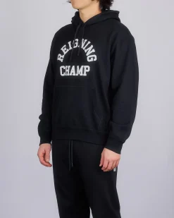 Outlet Reigning Champ Midweight Arch Logo Hoodie Black