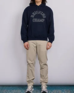 Clearance Reigning Champ Midweight Terry Arch Hoodie Navy/White