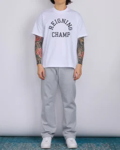 Discount Reigning Champ Midweight Arch Logo T-Shirt White