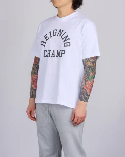 Discount Reigning Champ Midweight Arch Logo T-Shirt White