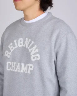 Fashion Reigning Champ Midweight Arch Logo Crewneck Heather Grey
