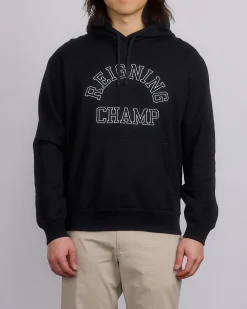 Clearance Reigning Champ Midweight Terry Arch Hoodie Black White