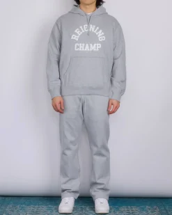 Fashion Reigning Champ Midweight Arch Logo Hoodie Heather Grey