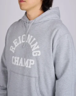 Fashion Reigning Champ Midweight Arch Logo Hoodie Heather Grey