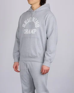 Fashion Reigning Champ Midweight Arch Logo Hoodie Heather Grey