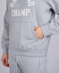 Fashion Reigning Champ Midweight Arch Logo Hoodie Heather Grey