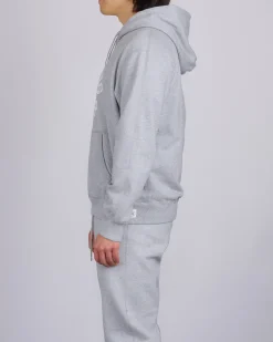 Fashion Reigning Champ Midweight Arch Logo Hoodie Heather Grey