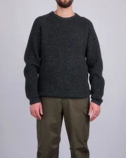 Online Reigning Champ Nep Merino Kenny Crew Sweater Black