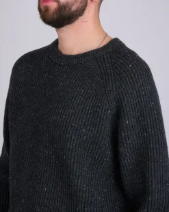 Online Reigning Champ Nep Merino Kenny Crew Sweater Black