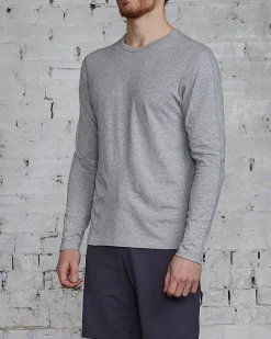 Outlet Reigning Champ Ringspun Long Sleeve T-Shirt Heather Grey