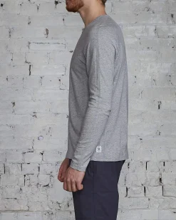 Outlet Reigning Champ Ringspun Long Sleeve T-Shirt Heather Grey
