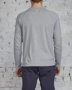 Outlet Reigning Champ Ringspun Long Sleeve T-Shirt Heather Grey
