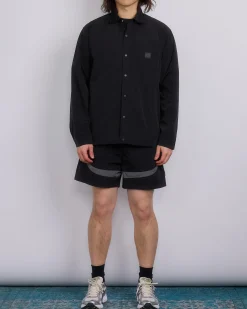Hot Reigning Champ Textured Nylon Uniform Shirt Black