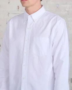 Sale Reigning Champ Windsor Long Sleeve Oxford Button Shirt White