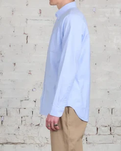 Sale Reigning Champ Windsor Long Sleeve Oxford Button Shirt Light Blue