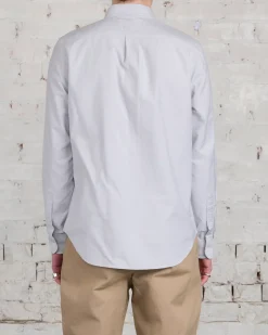 Hot Reigning Champ Windsor Long Sleeve Oxford Button Shirt Light Grey